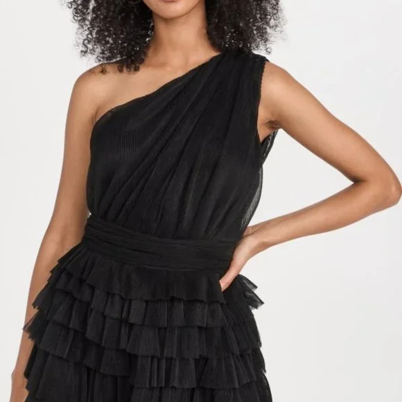 Endless Rose One Shoulder Tiered Tulle Mini Dress Black Size XS - Picture 5 of 6